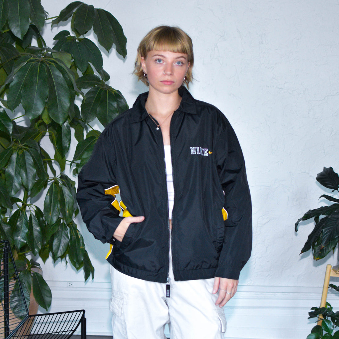 Vintage Black &amp; Yellow Nike Windbreaker