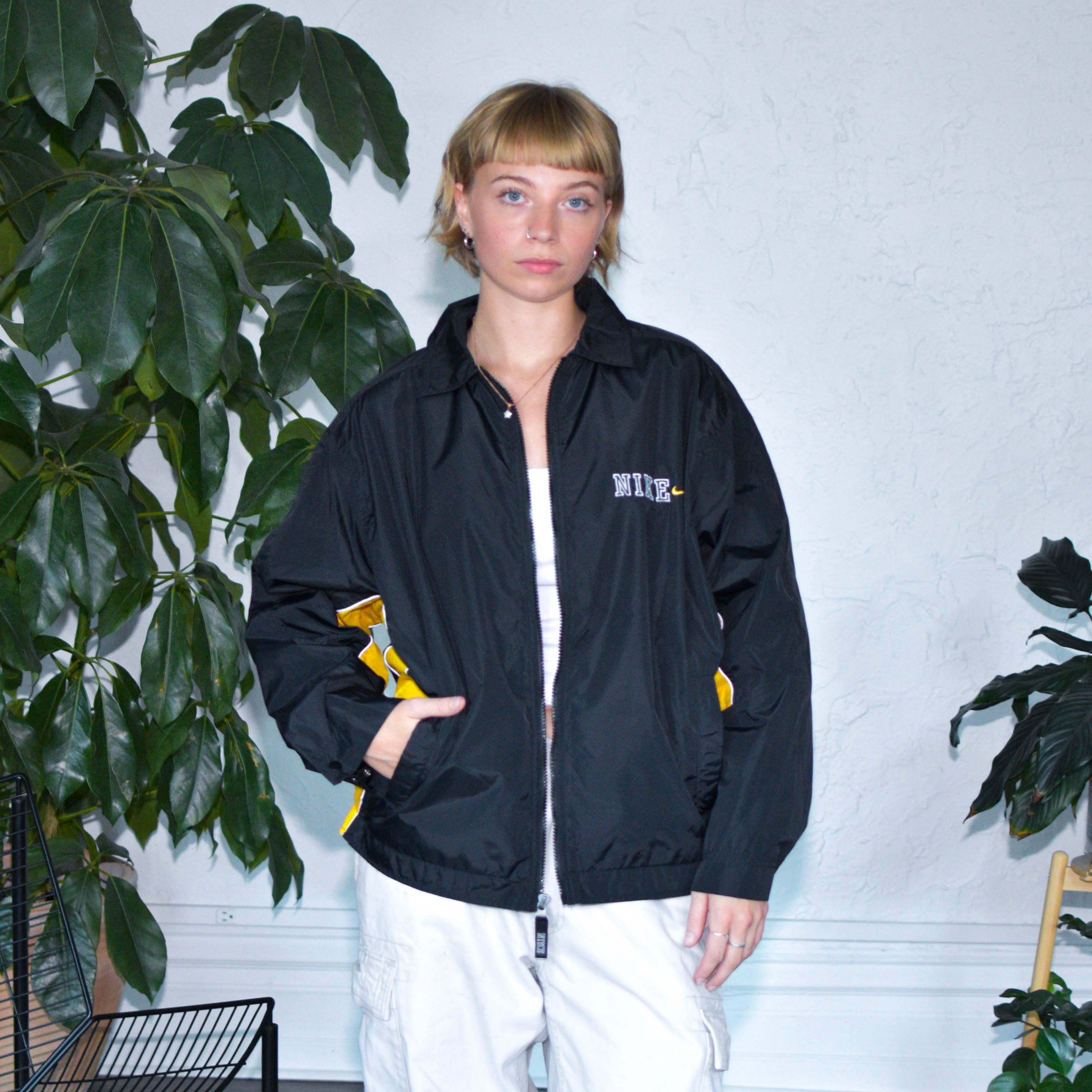 Vintage Black &amp; Yellow Nike Windbreaker