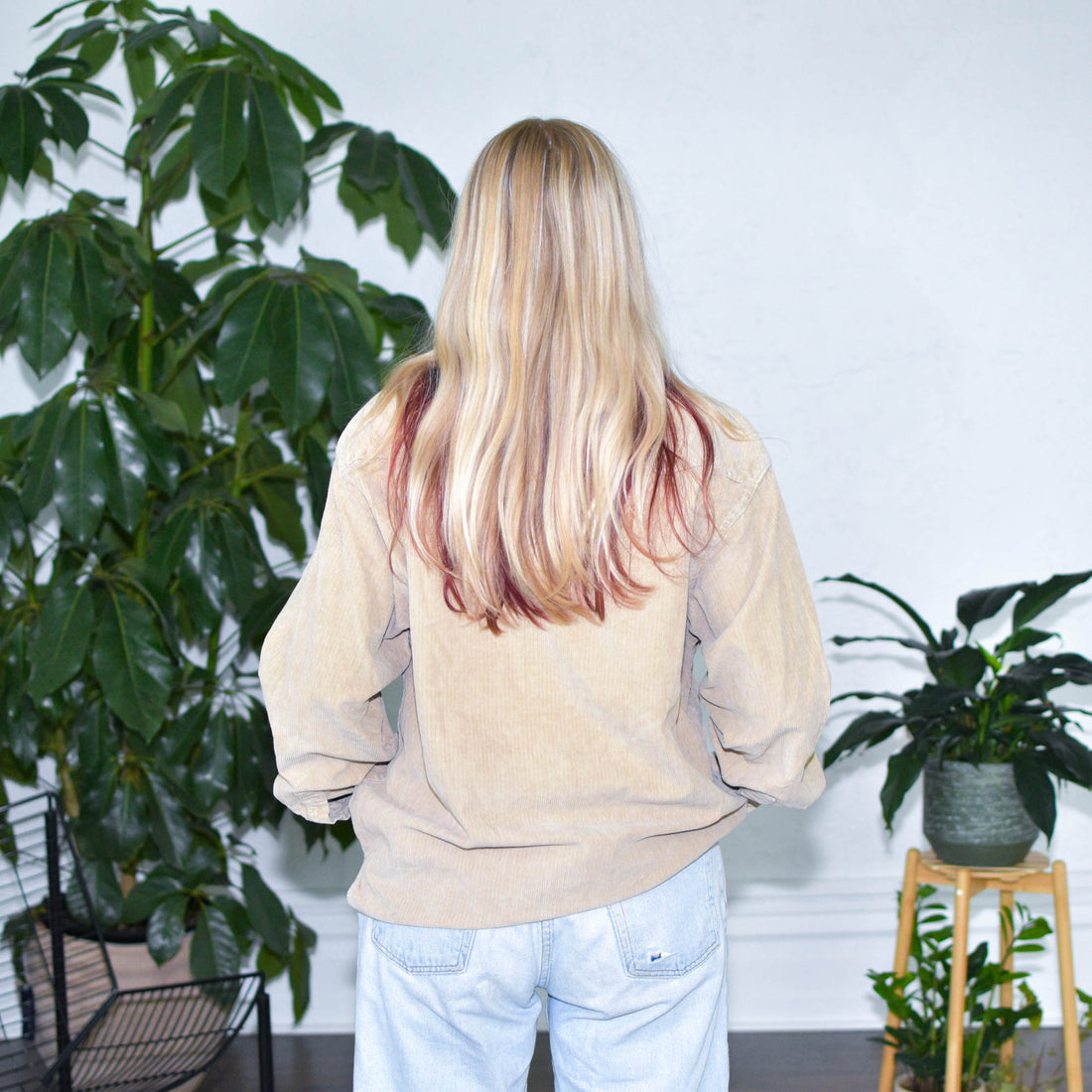 Vintage Cream Corduroy Flannel