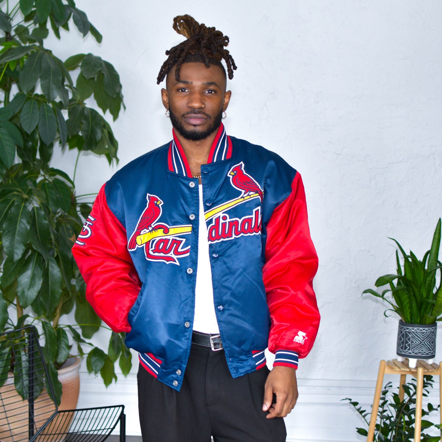 Vintage Starter Arizona Cardinals Satin Bomber Jacket