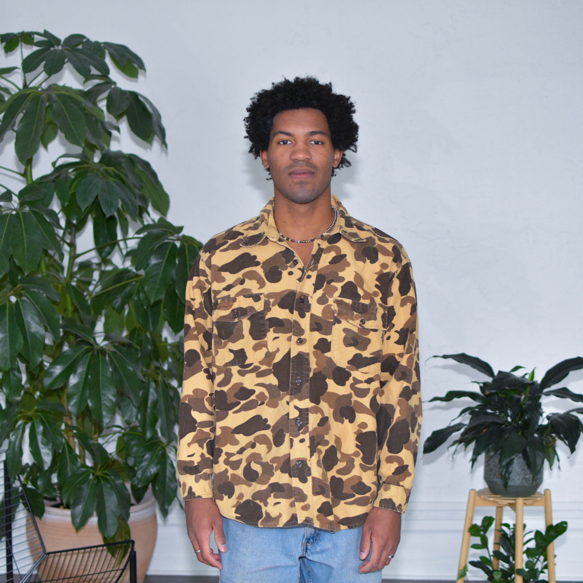 Vintage Deerskin Tan Camo Flannel