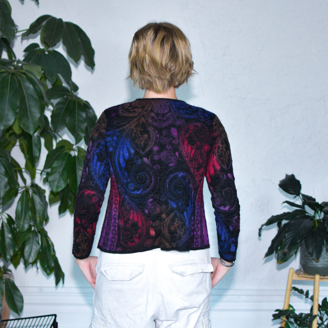 Vintage Femme Alpaca Wool Button-up Cardigan