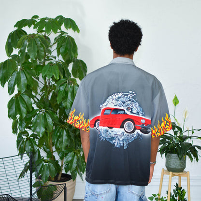 Y2K No Boundaries Graphic Short Sleeve Button Up