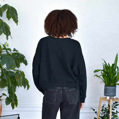 Black Cropped Sweatshirt - "Protect Your Neighbor" Solidarity Merch