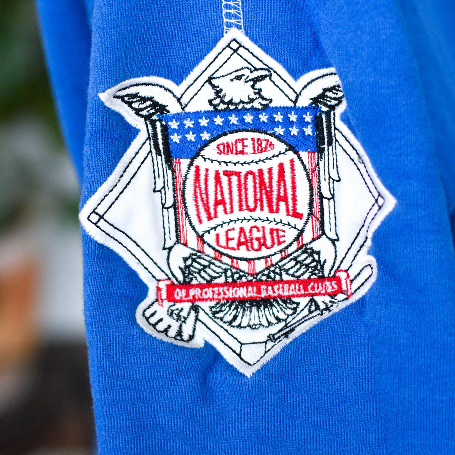 Vintage Chicago Cubs Embroidered Blue Hoodie