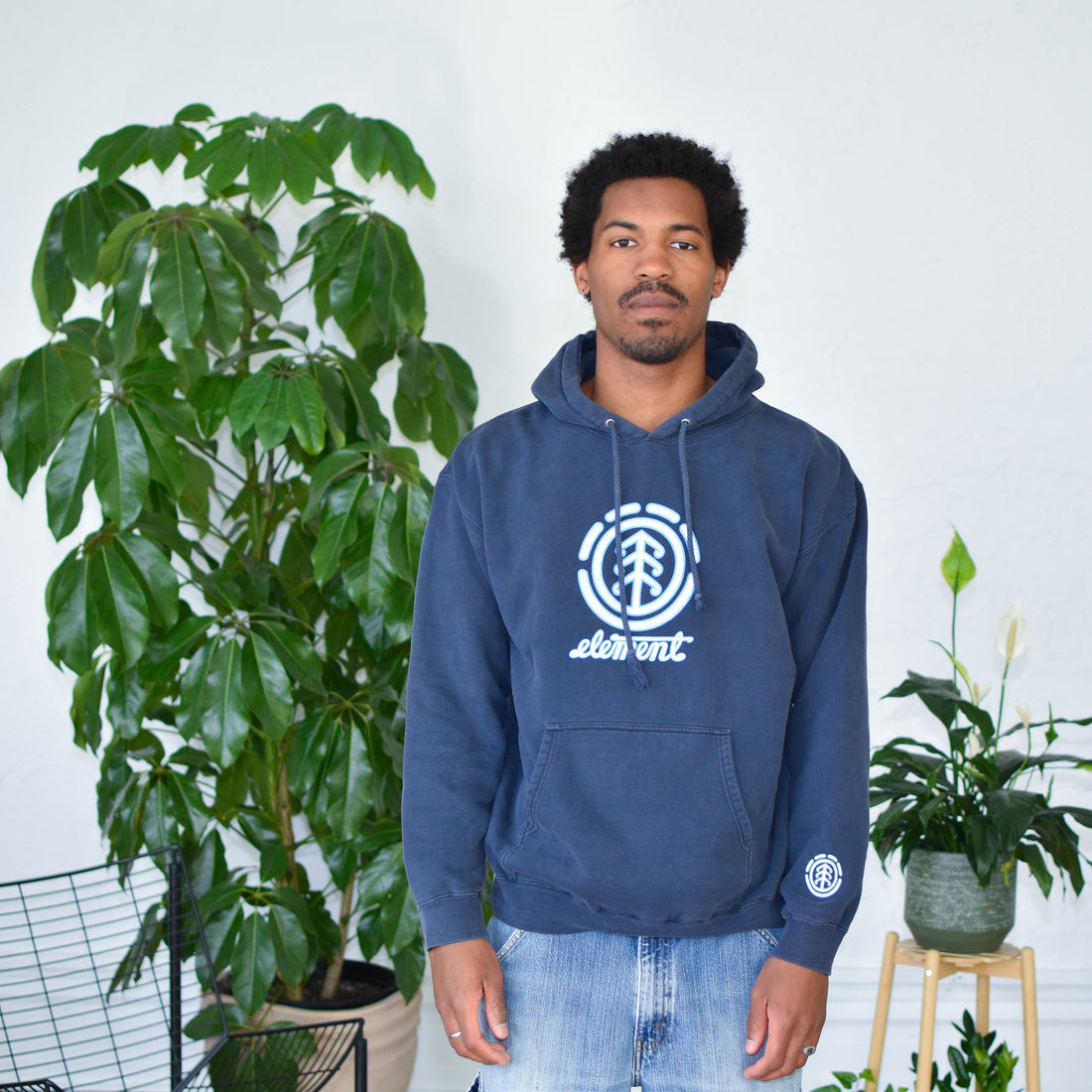 Y2k Element Logo Navy Hoodie