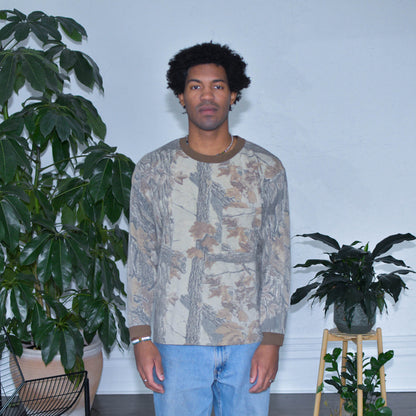 Vintage Camo Ringer Style Long Sleeve T-Shirt