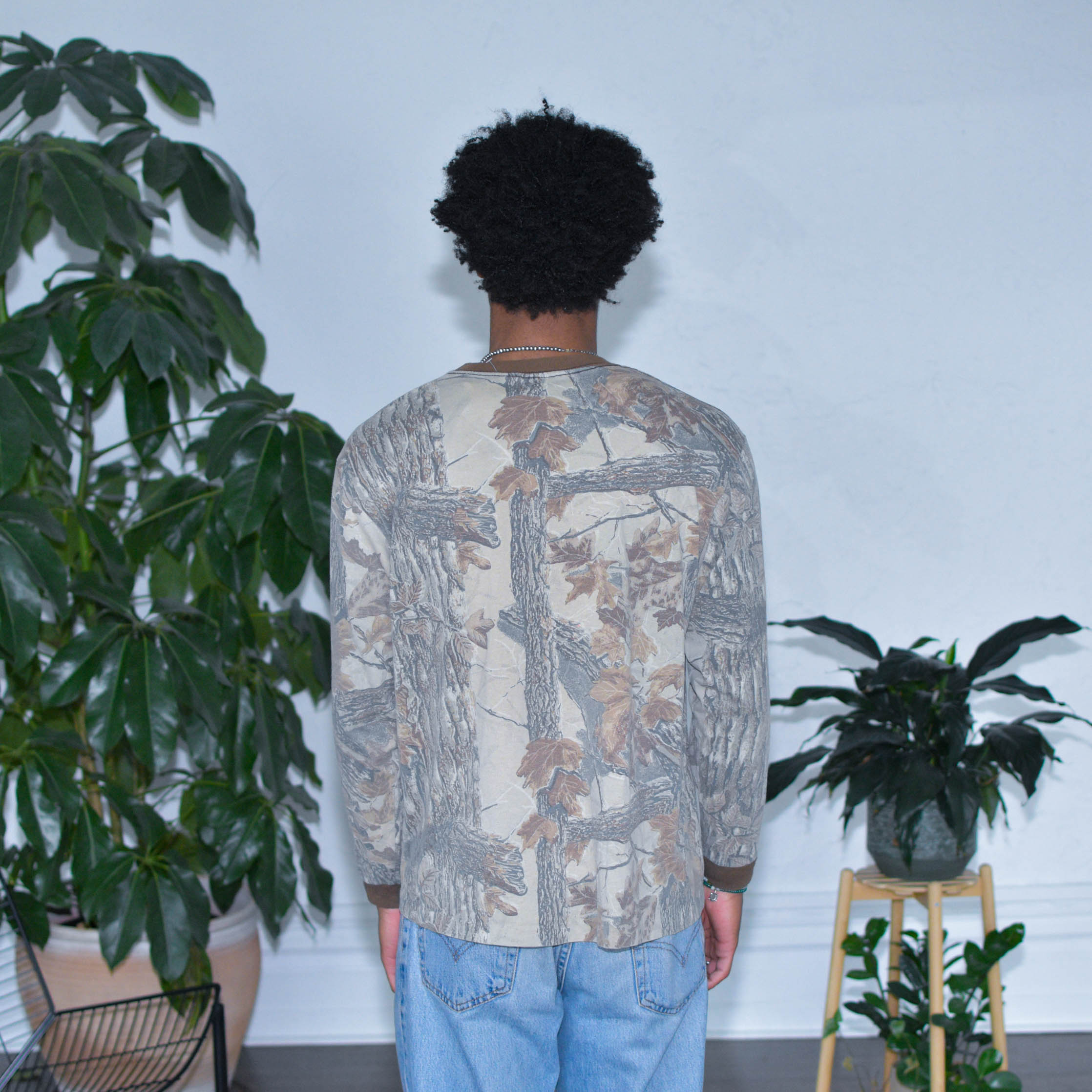 Vintage Camo Ringer Style Long Sleeve T-Shirt