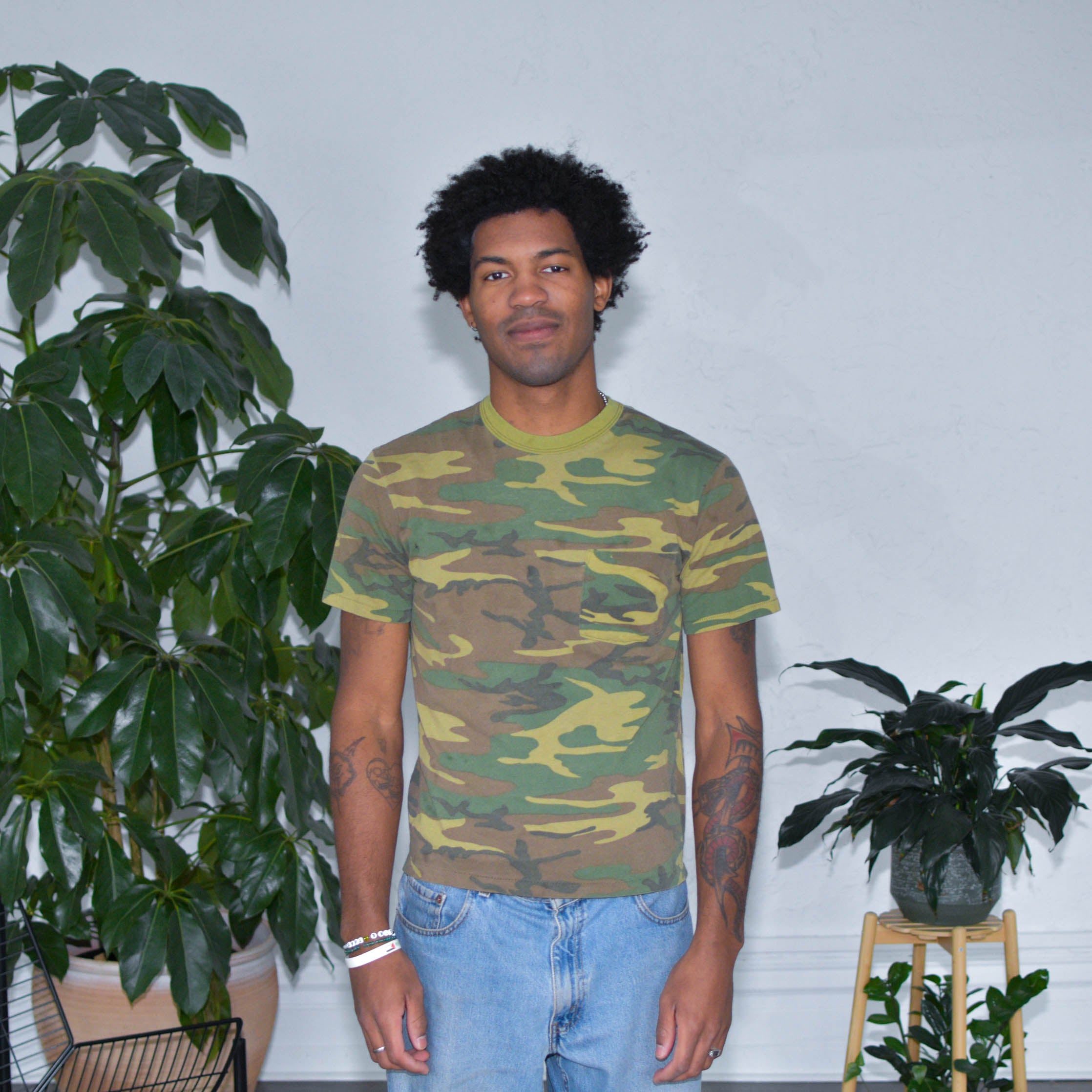 Vintage 80s Army Camo Pocket T-Shirt