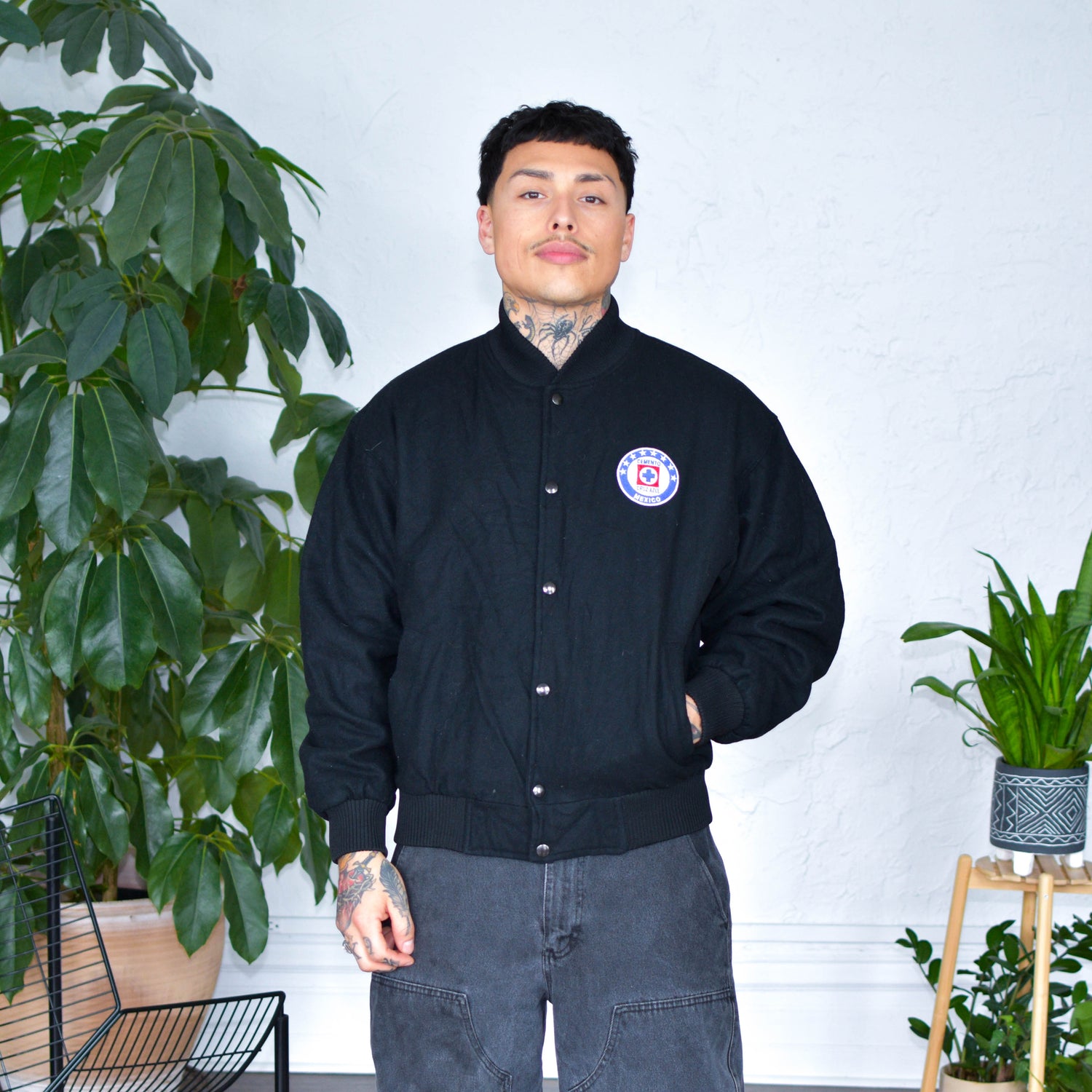 Vintage Cruz Azul Black Varsity Jacket