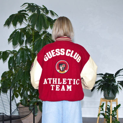 Vintage 90s Guess Jeans Letterman Jacket