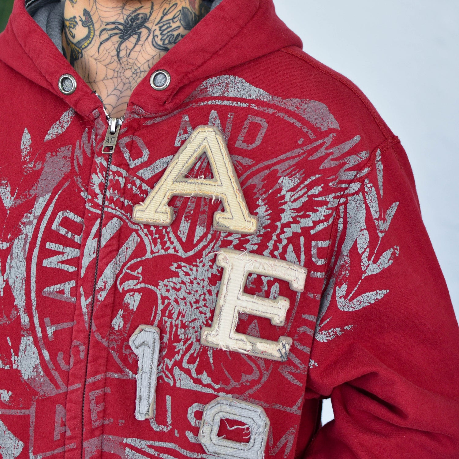 Y2K American Eagle Zip-Up Hoodie