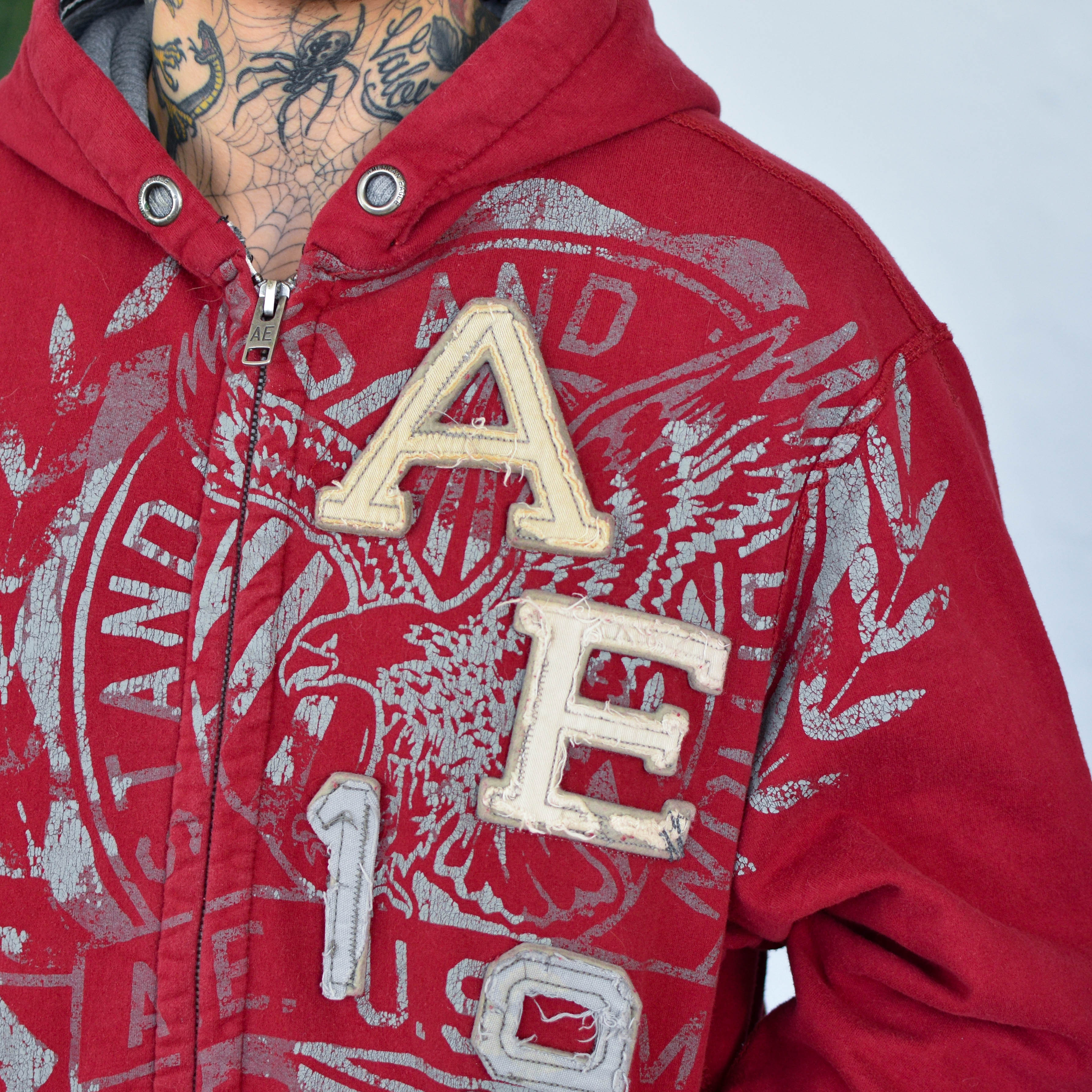 Y2K American Eagle Zip-Up Hoodie