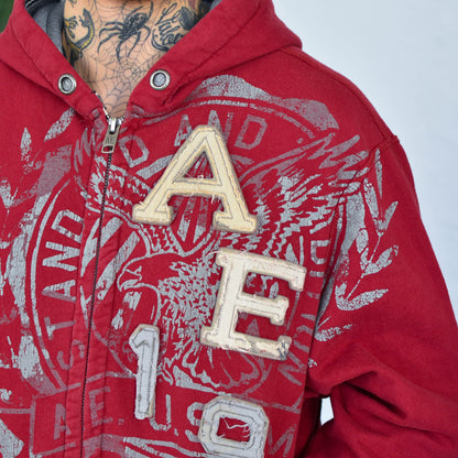 Y2K American Eagle Zip-Up Hoodie