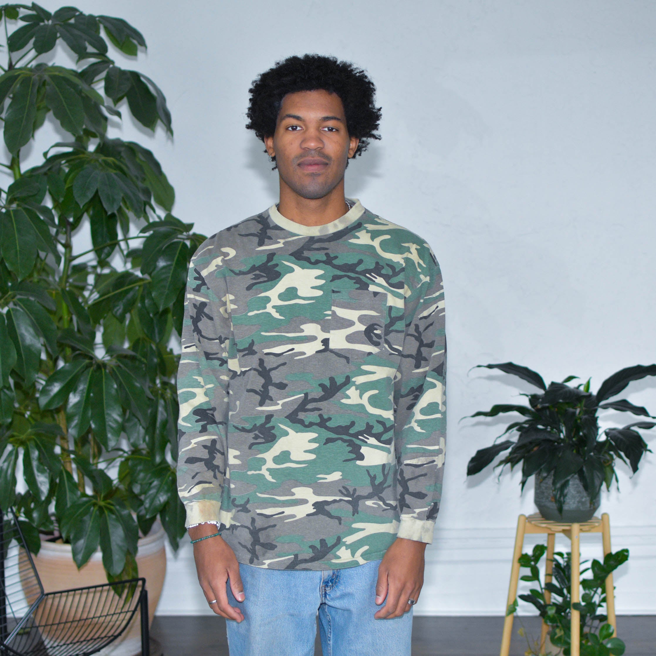 Vintage Army Camo Long Sleeve T-Shirt