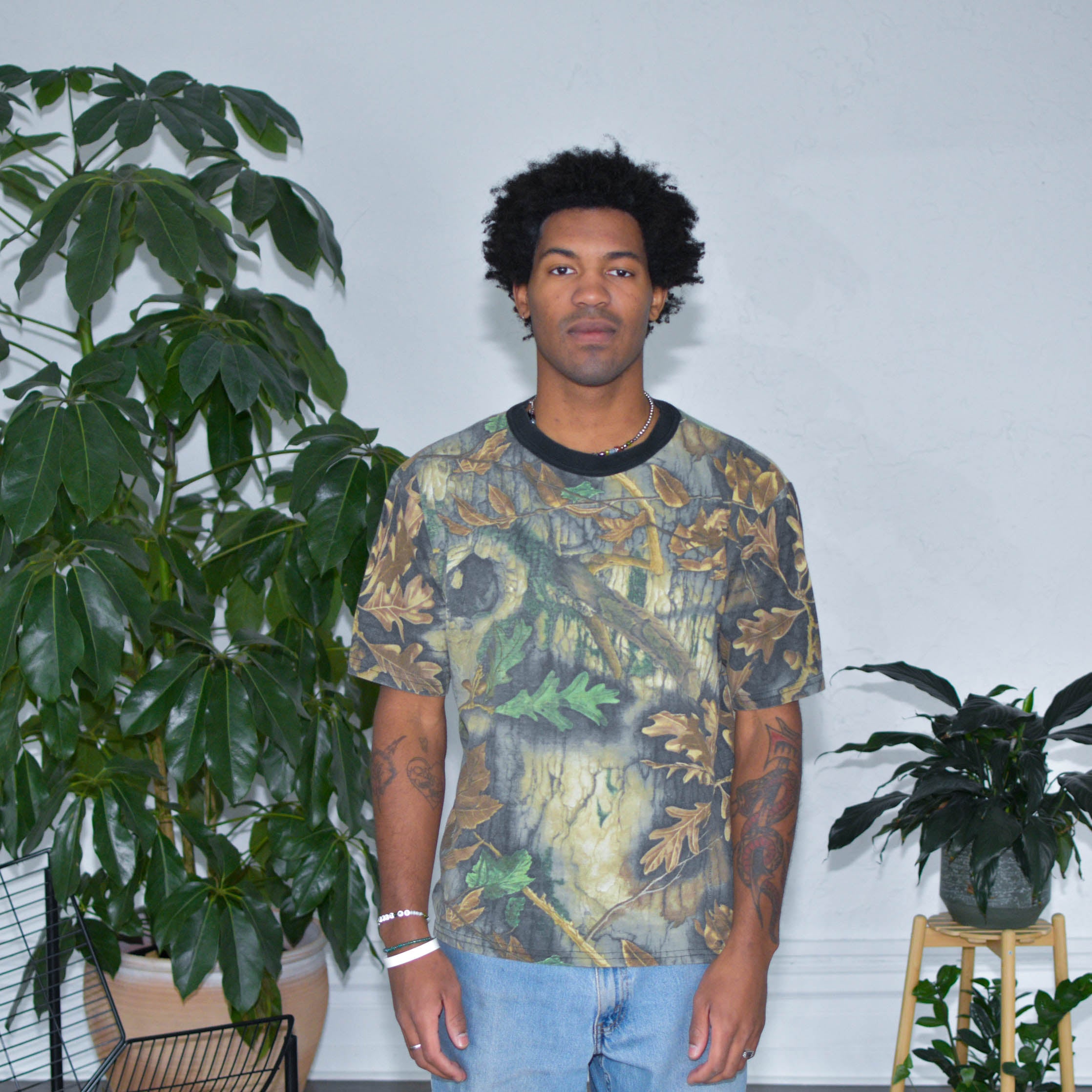 Vintage Camo Ringer Style T-Shirt