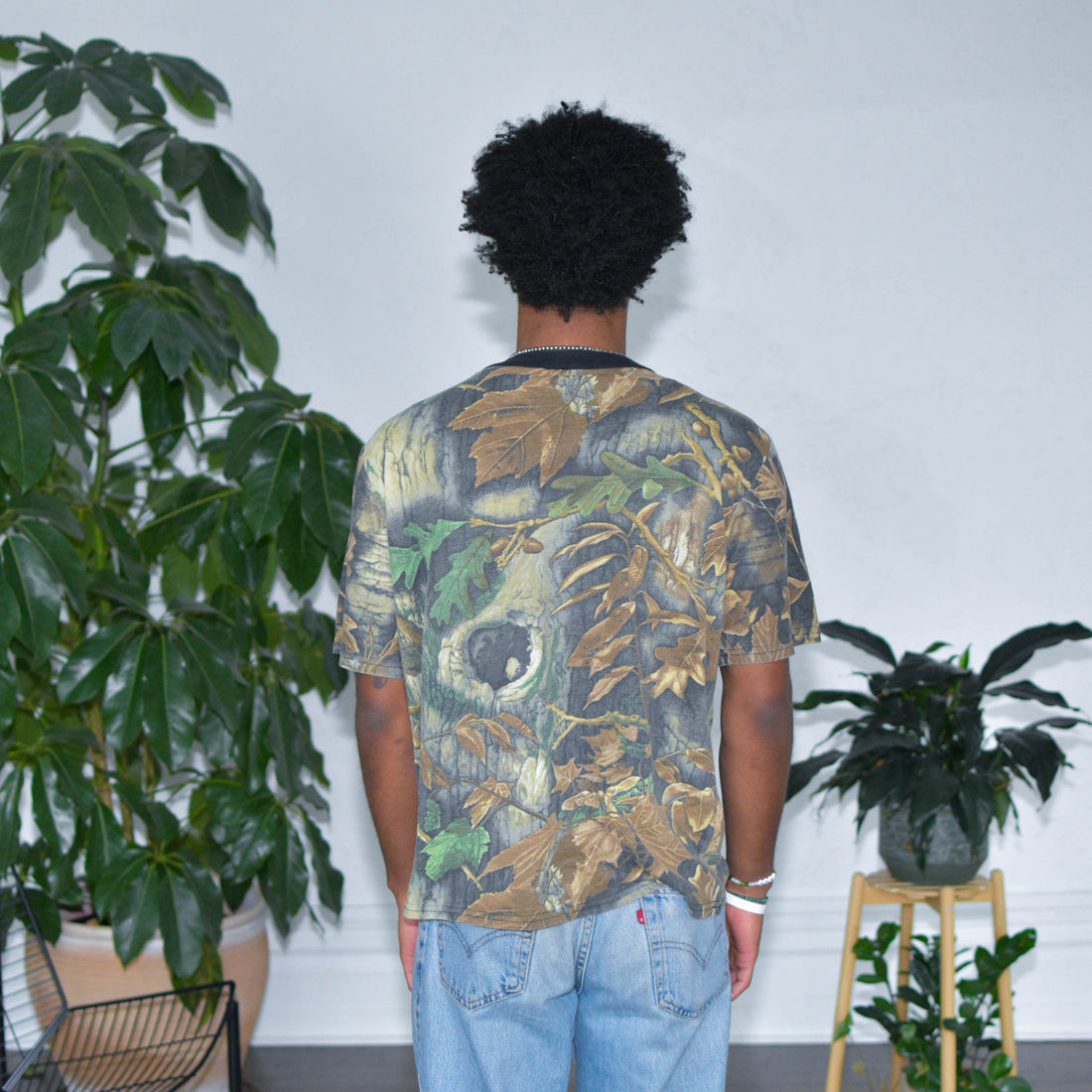 Vintage Camo Ringer Style T-Shirt