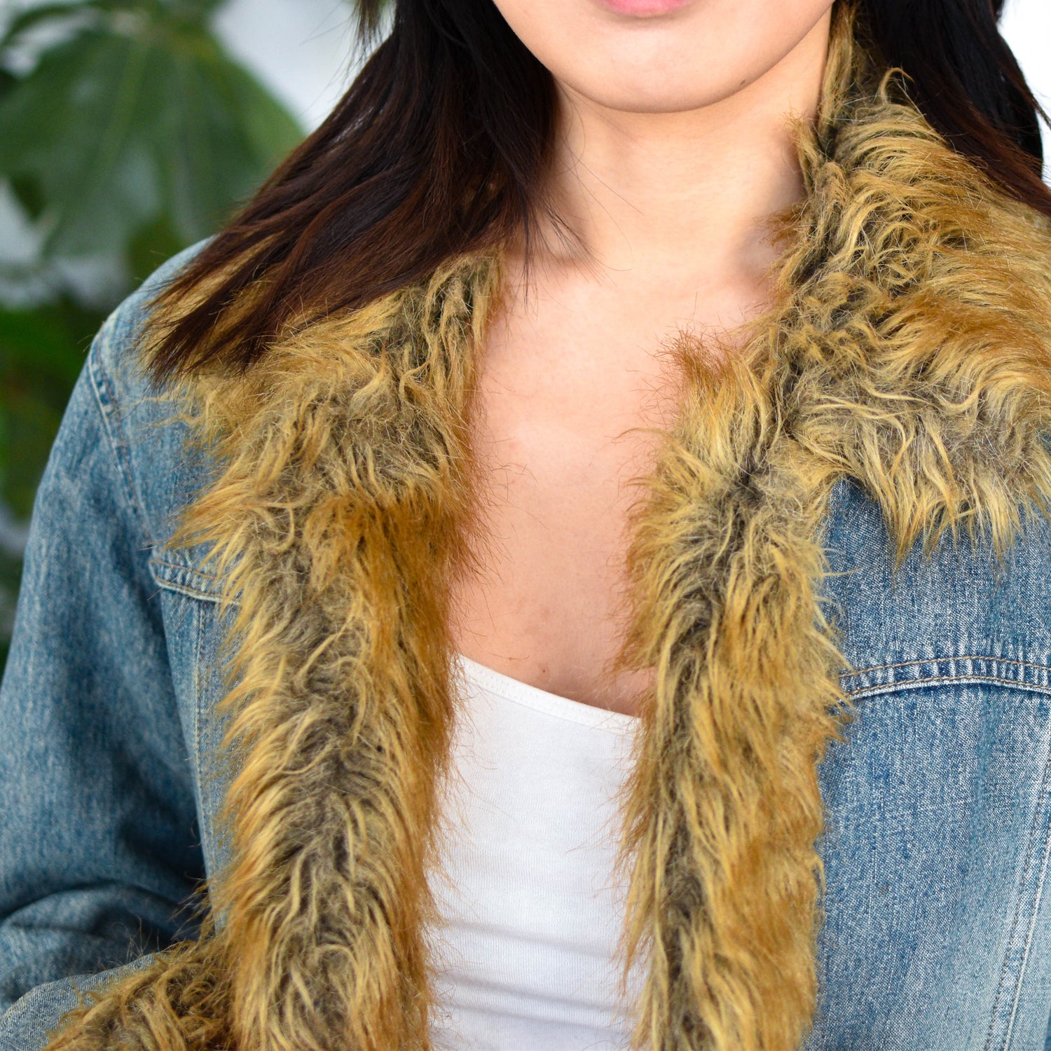 Vintage Y2K Mixit Faux Fur Denim Coat