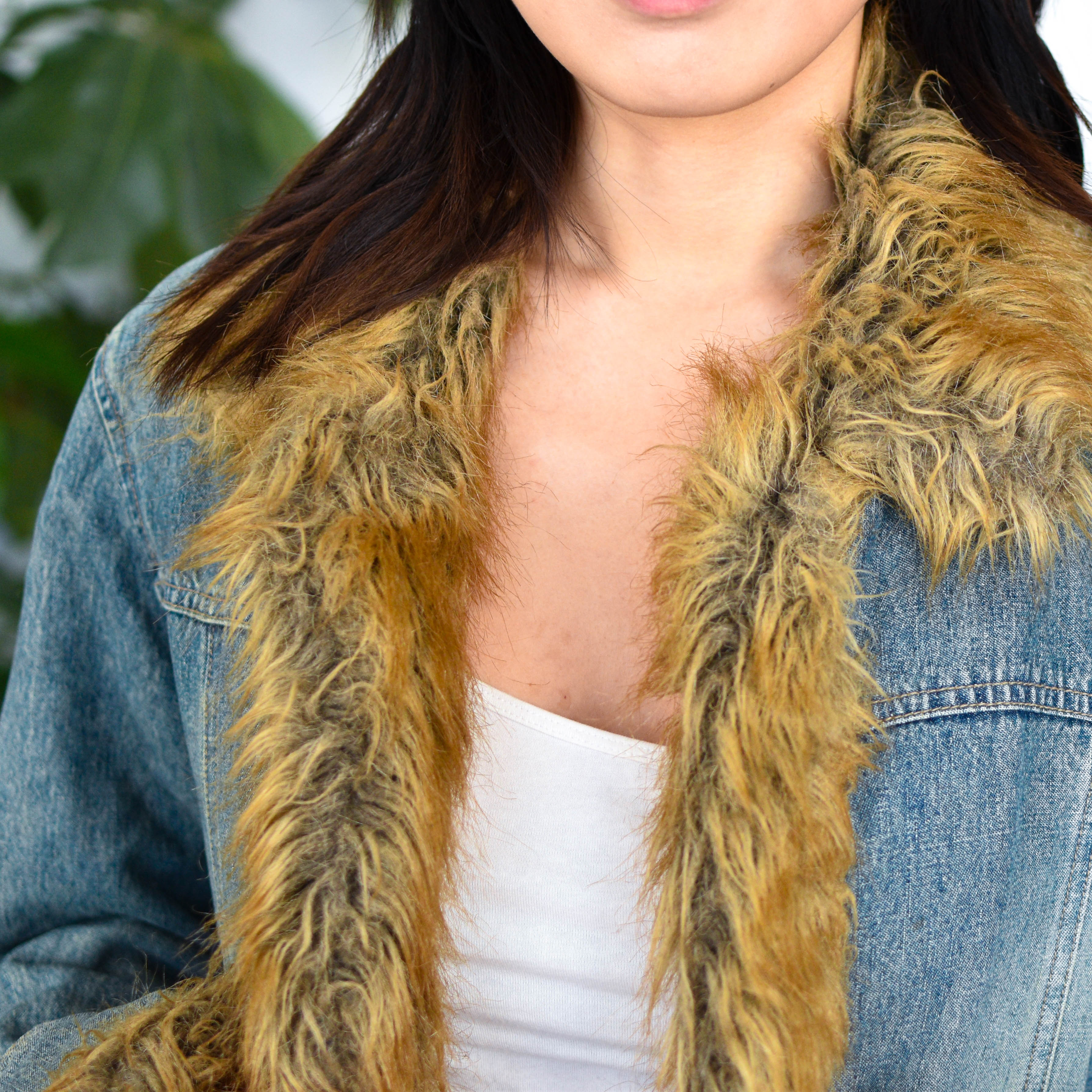 Vintage Y2K Mixit Faux Fur Denim Coat