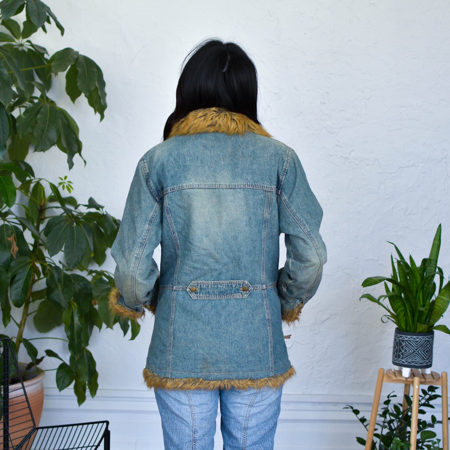 Vintage Y2K Mixit Faux Fur Denim Coat