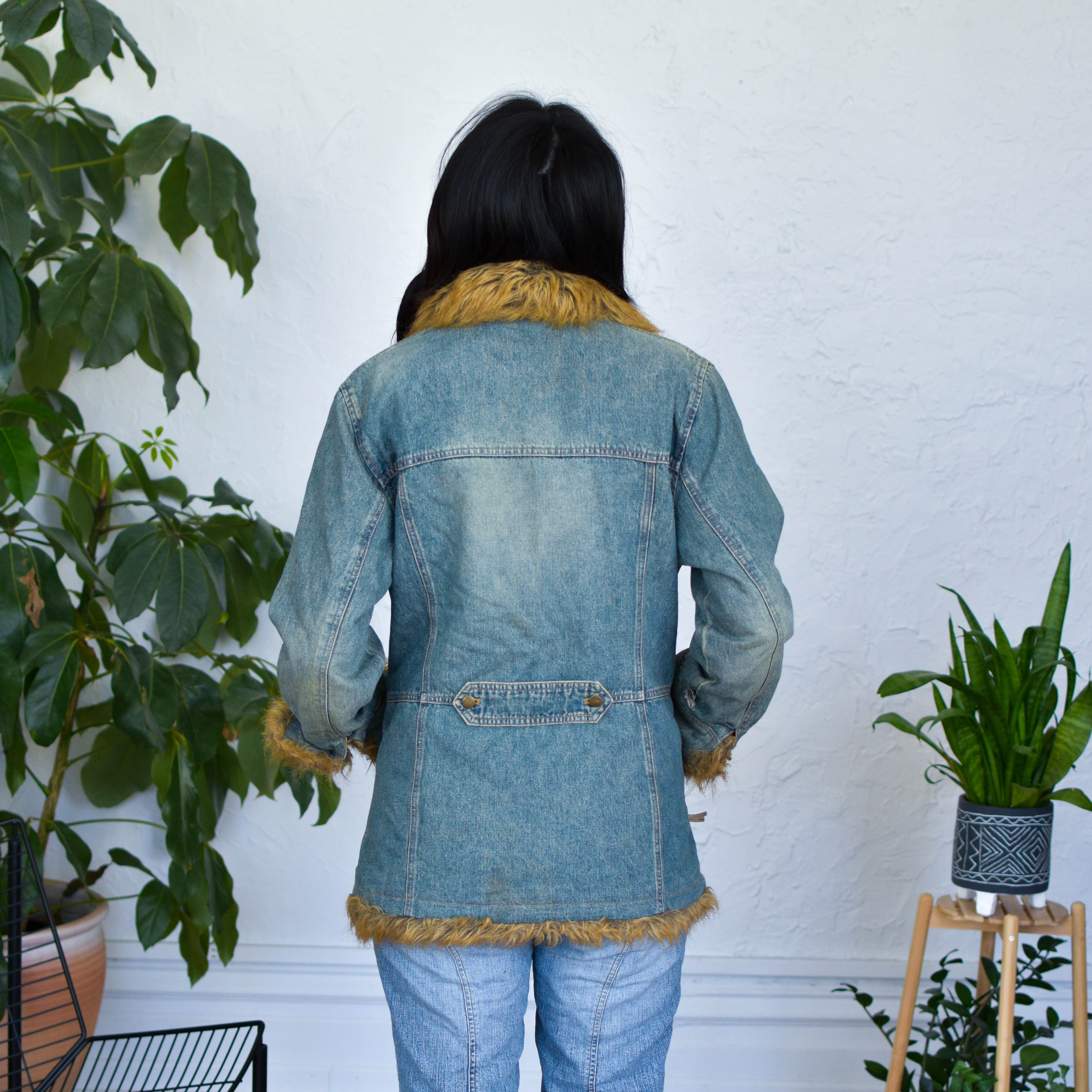 Vintage Y2K Mixit Faux Fur Denim Coat