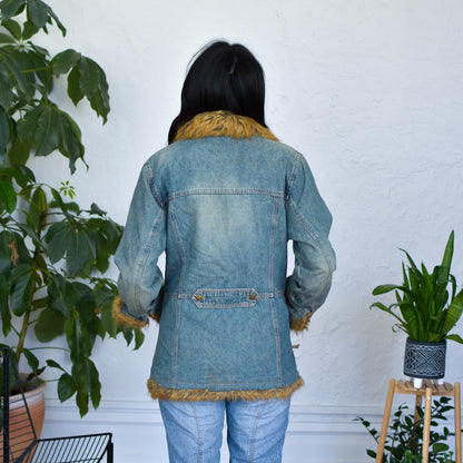 Vintage Y2K Mixit Faux Fur Denim Coat