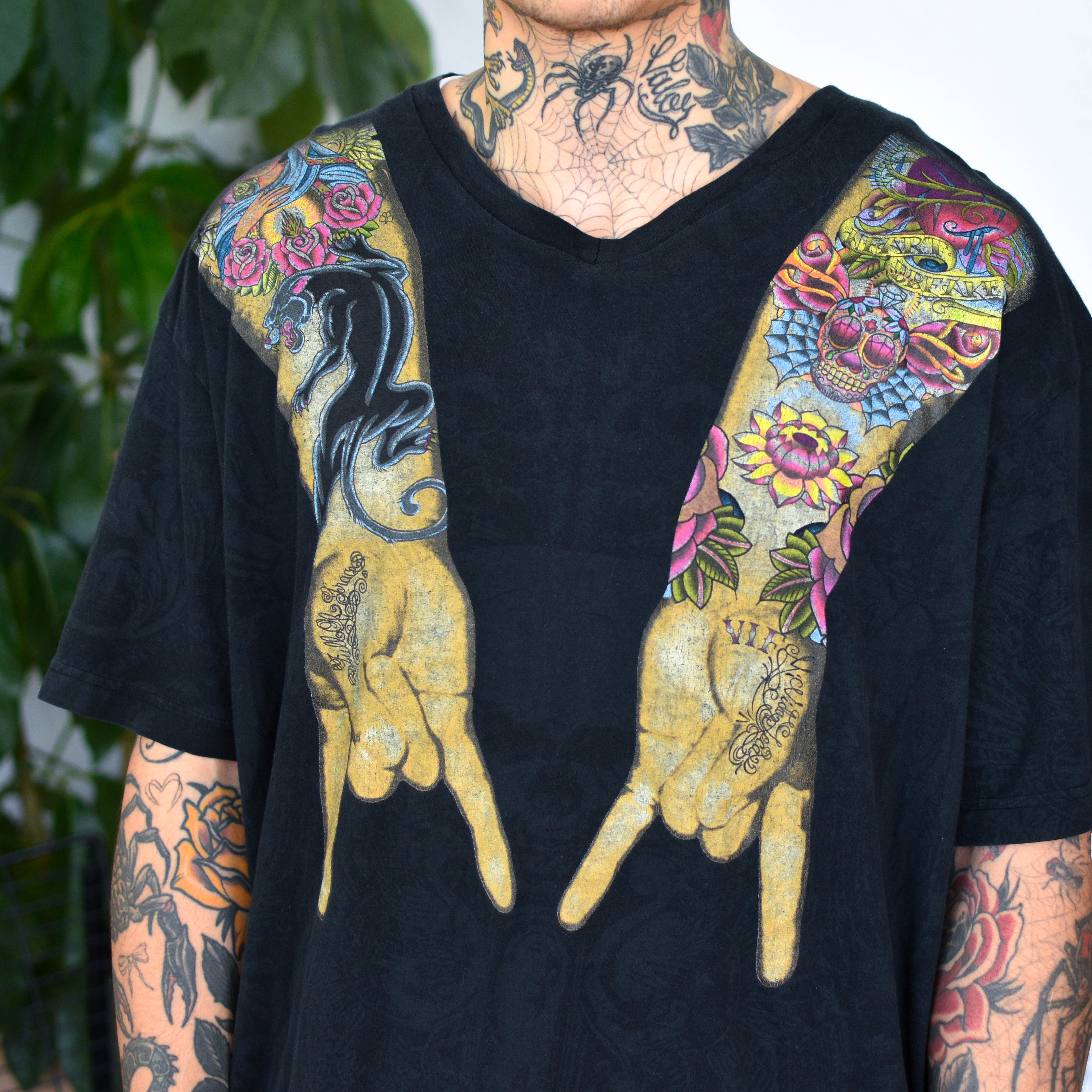 Vintage Y2K Christian Audigier Tattoos T-Shirt