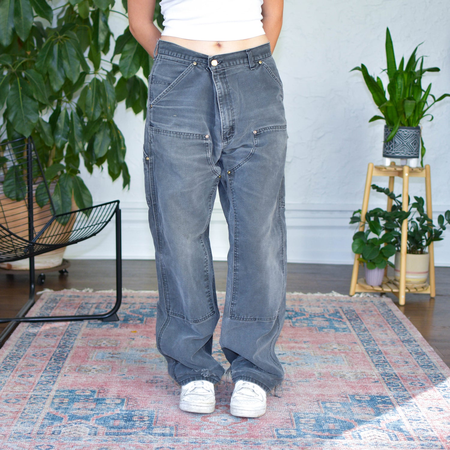 Vintage Carhartt Distressed Graphite Double Knee Work Pants