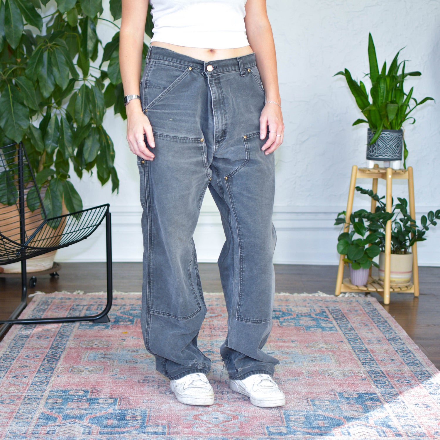 Vintage Carhartt Distressed Graphite Double Knee Work Pants