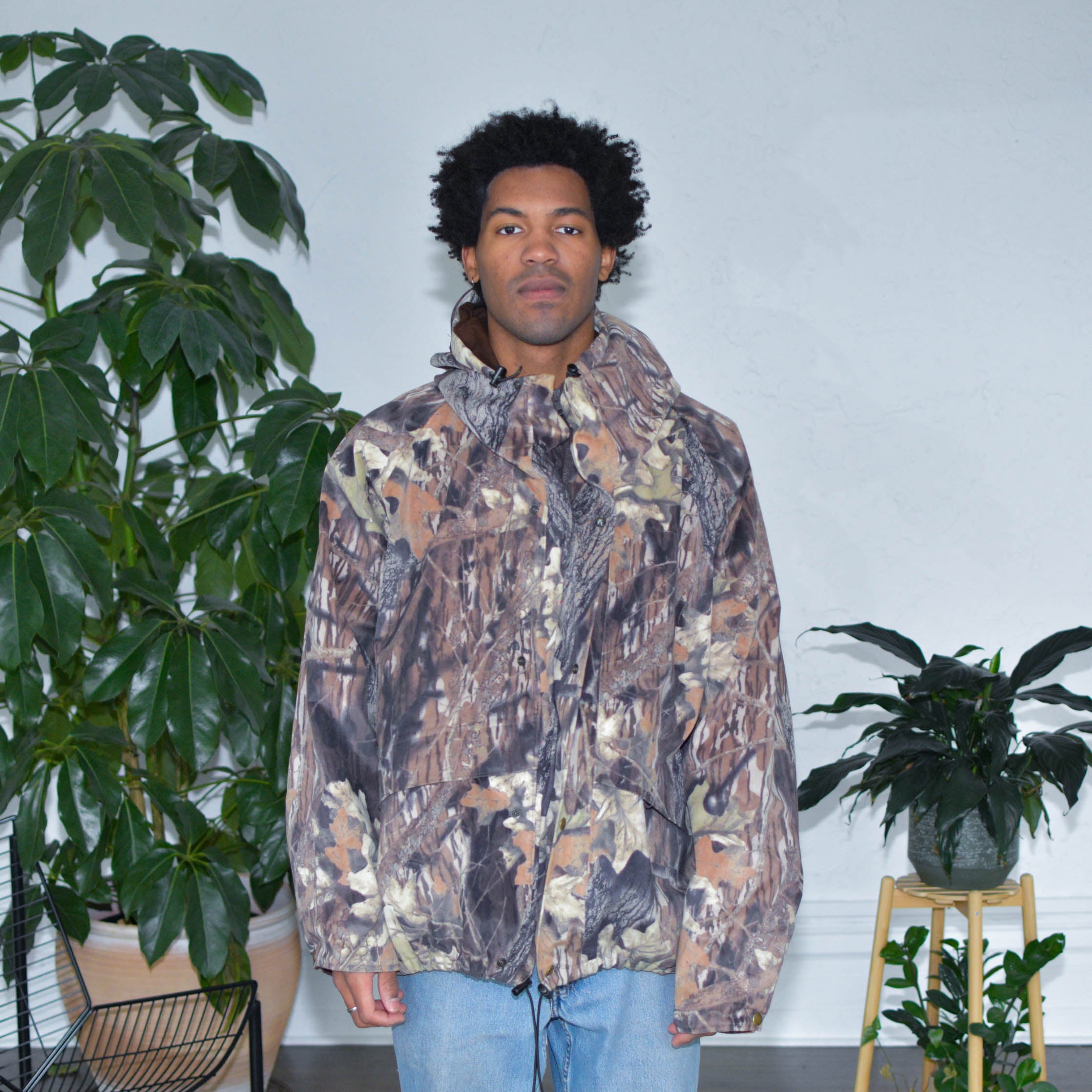 Vintage Cabelas Camo Fleece-Lined Jacket