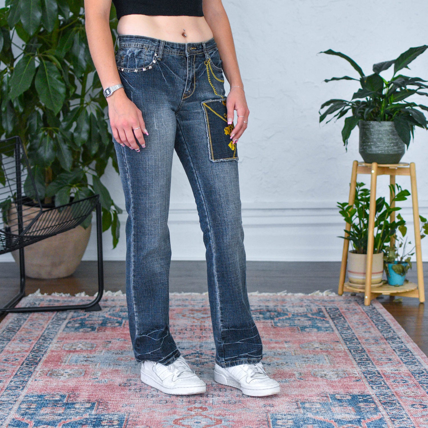 Y2k Akdmks Low Waisted Flare Jeans