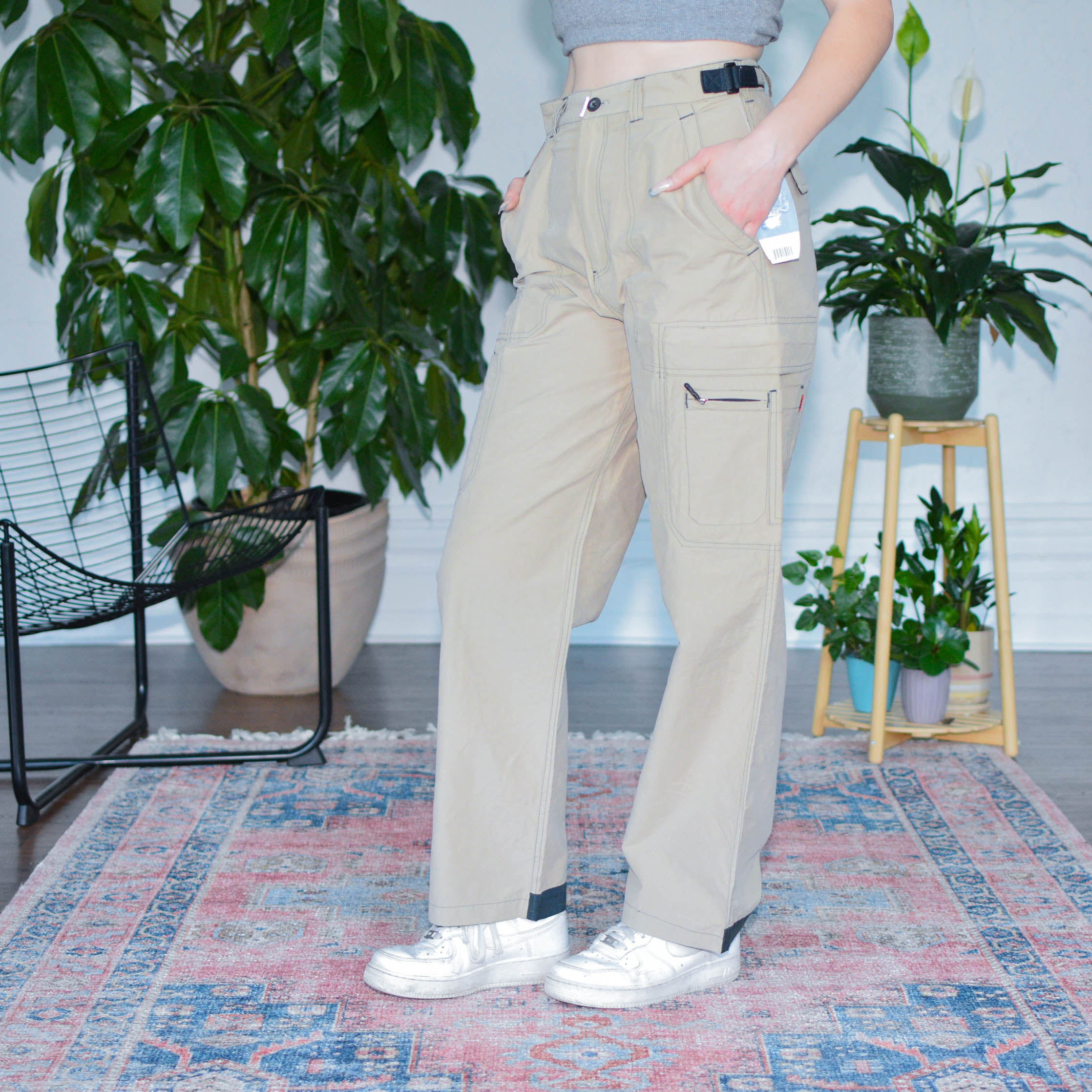 Y2k Sideout Tan Nylon Hiker Pants