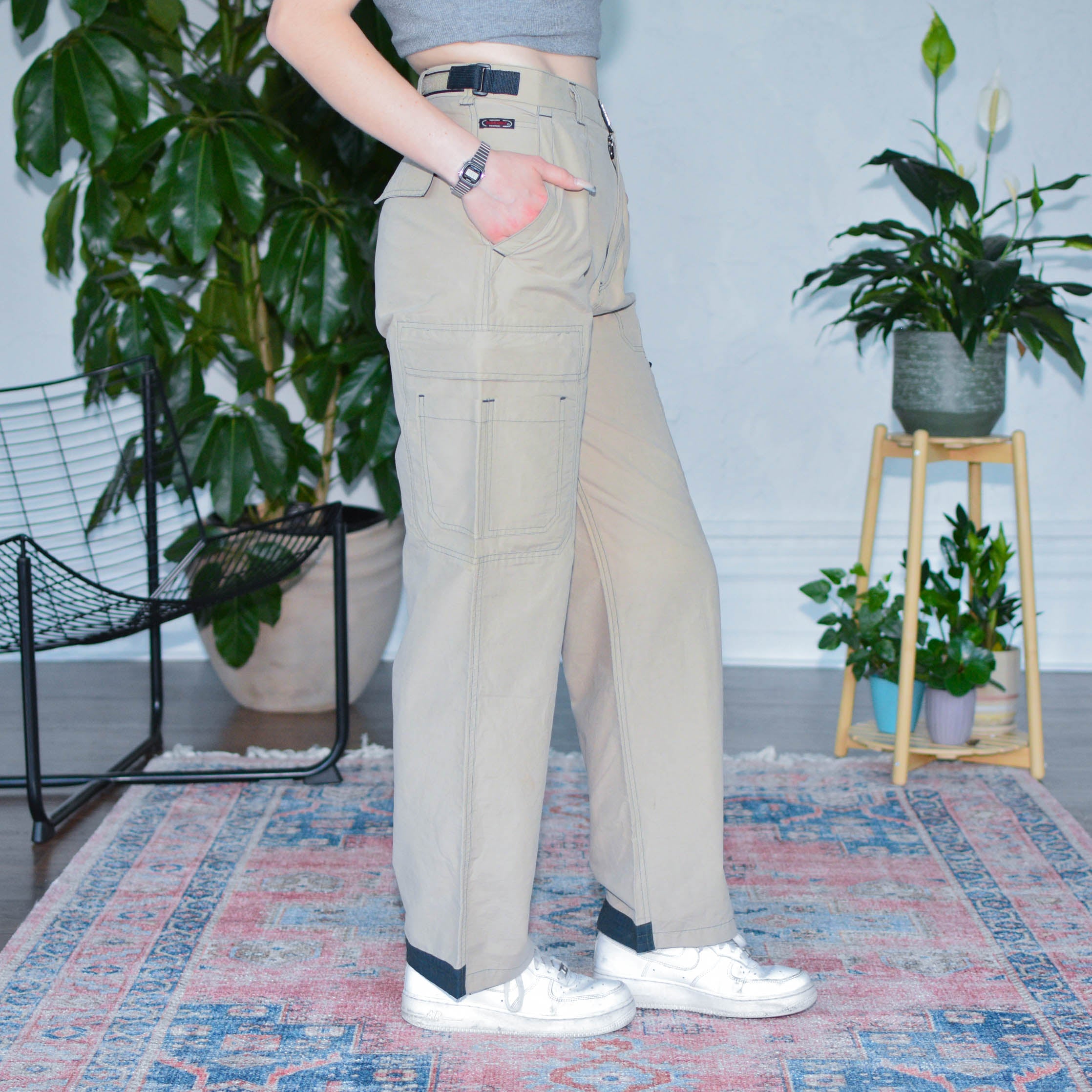 Y2k Sideout Tan Nylon Hiker Pants