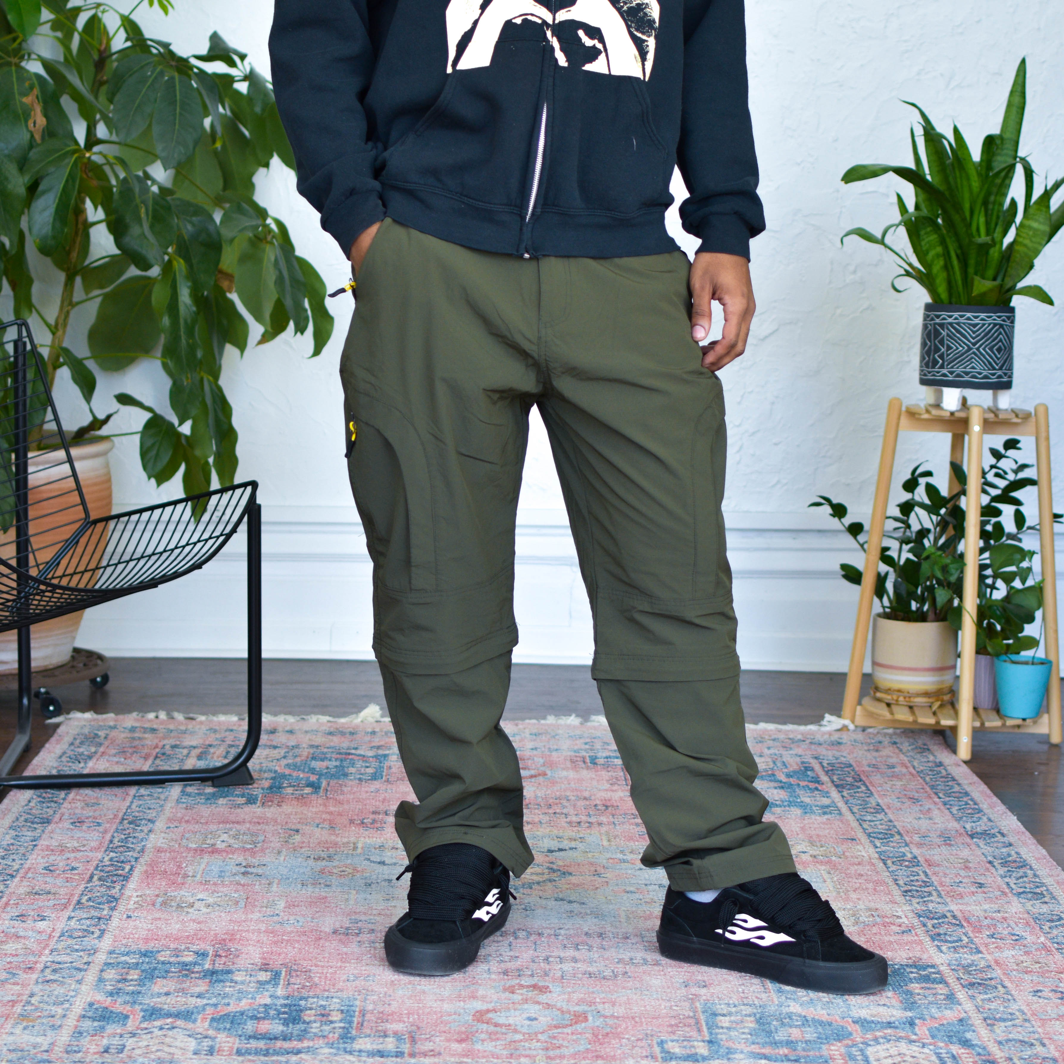 Y2K Olive Convertible Rip Stop Pants