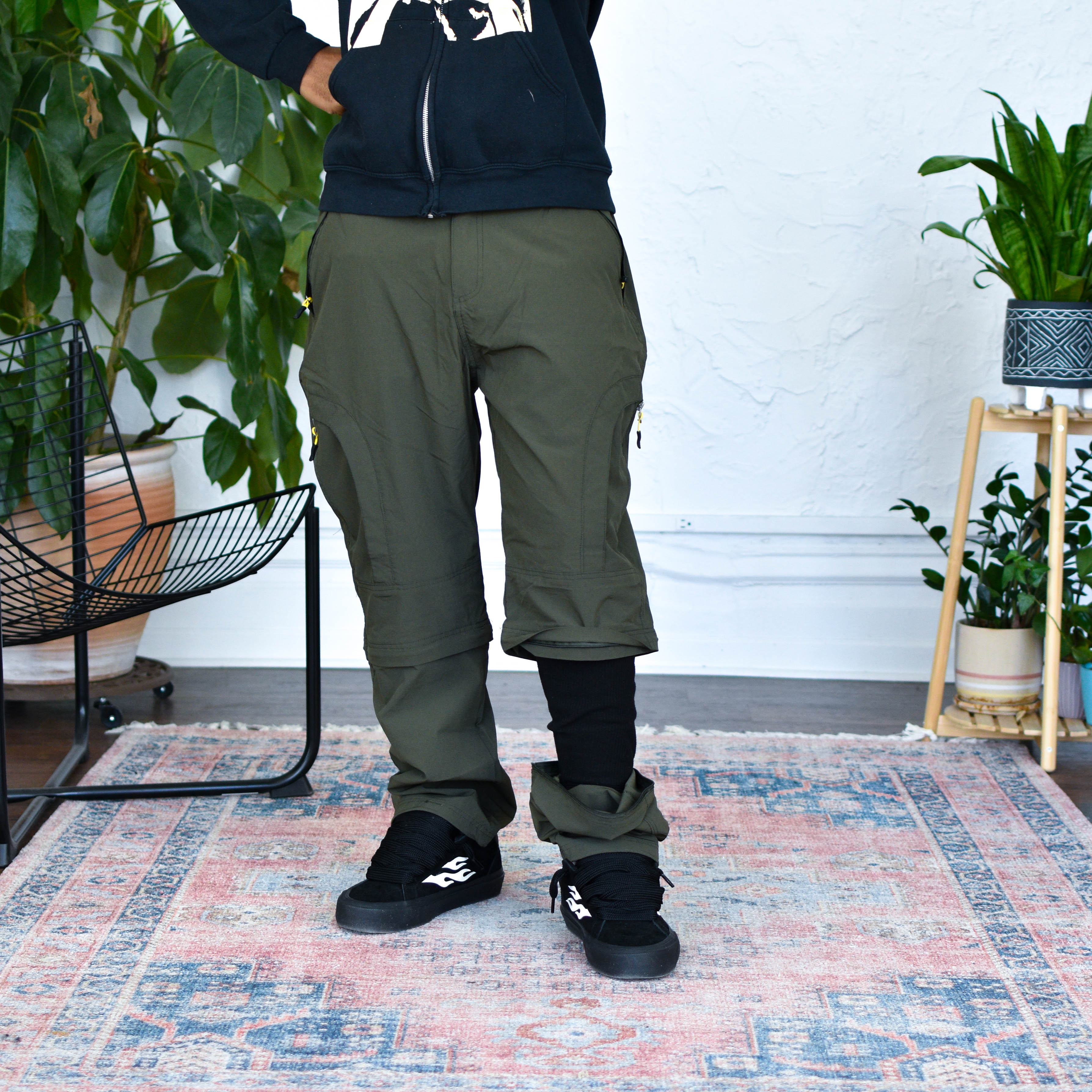 Y2K Olive Convertible Rip Stop Pants