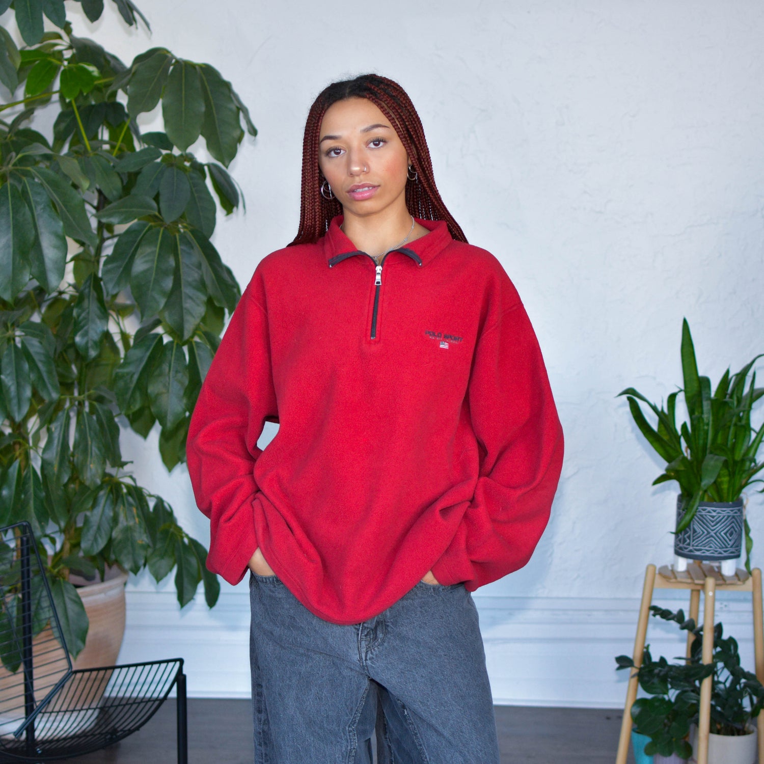 Vintage Polo Sport Adjustable Red Fleece