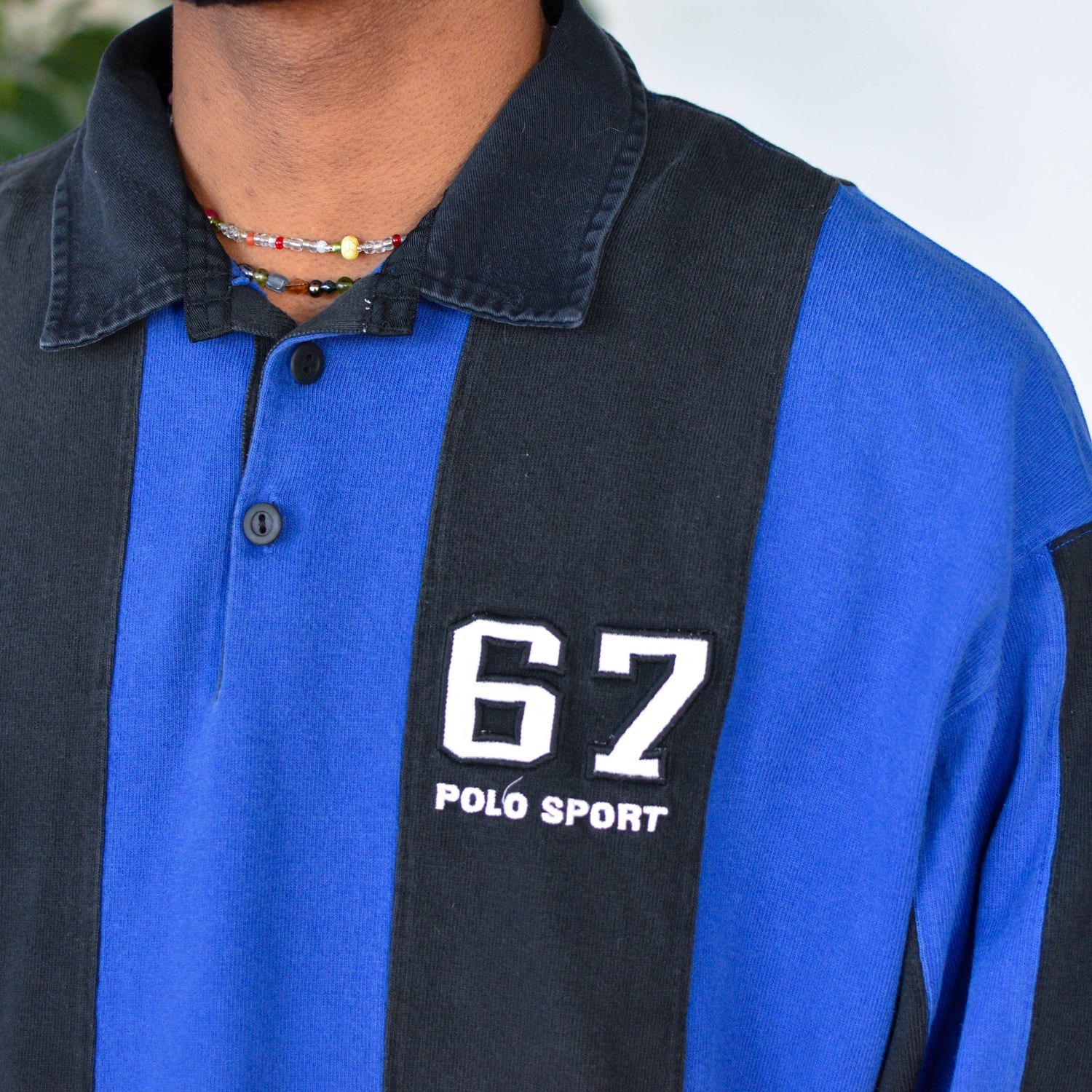 Vintage Polo Sport Black and Blue Rugby Shirt