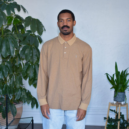 Vintage Polo Golf Ralph Lauren Tan Long Sleeve Polo Shirt