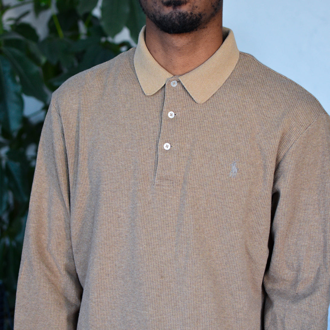 Vintage Polo Golf Ralph Lauren Tan Long Sleeve Polo Shirt