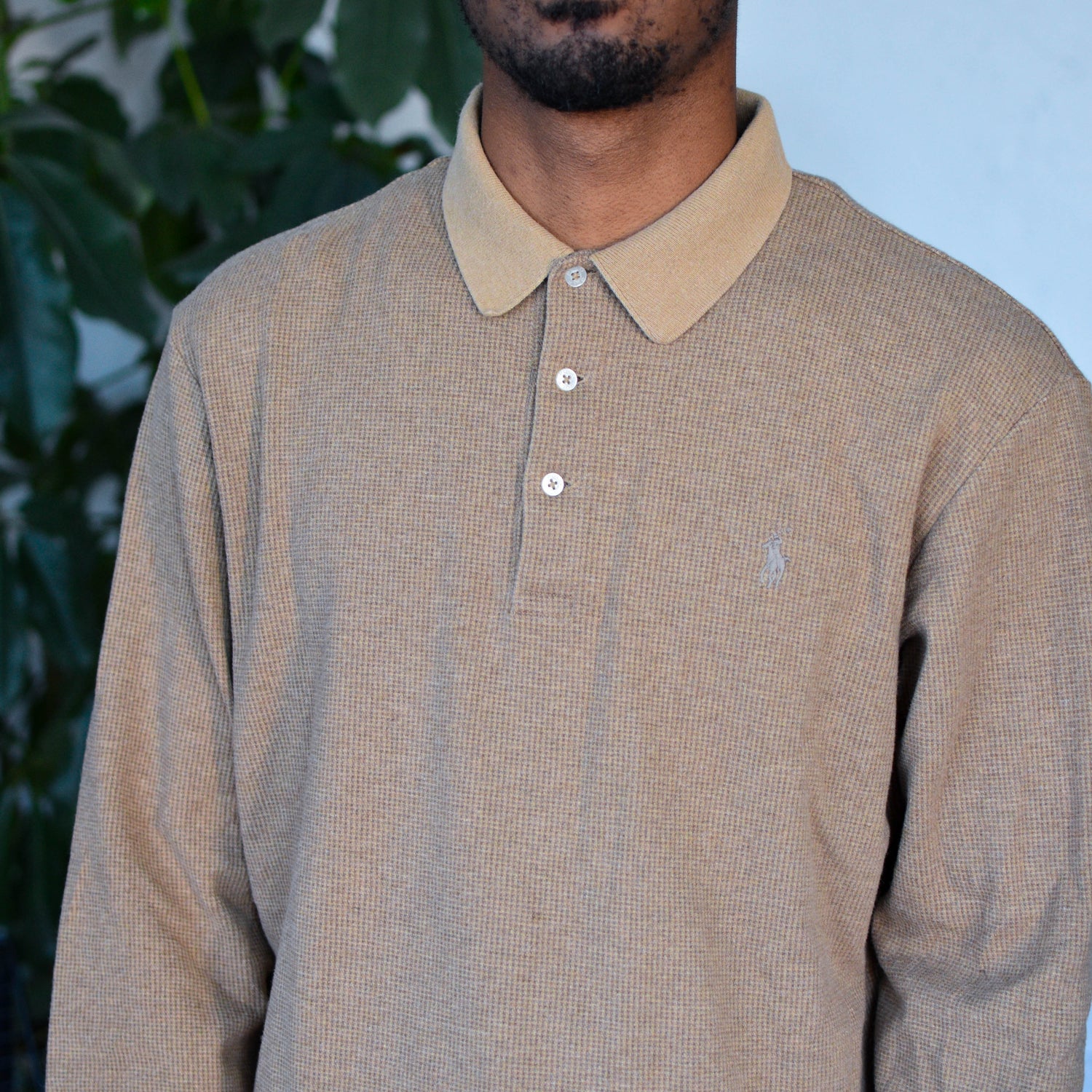 Vintage Polo Golf Ralph Lauren Tan Long Sleeve Polo Shirt