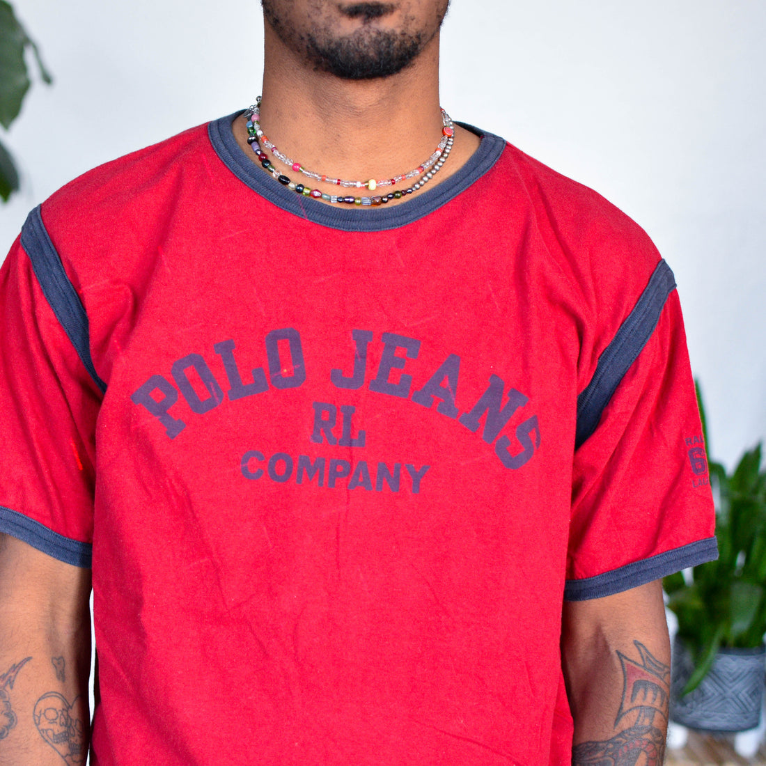 Y2K Polo Jeans Red Ringer T-Shirt