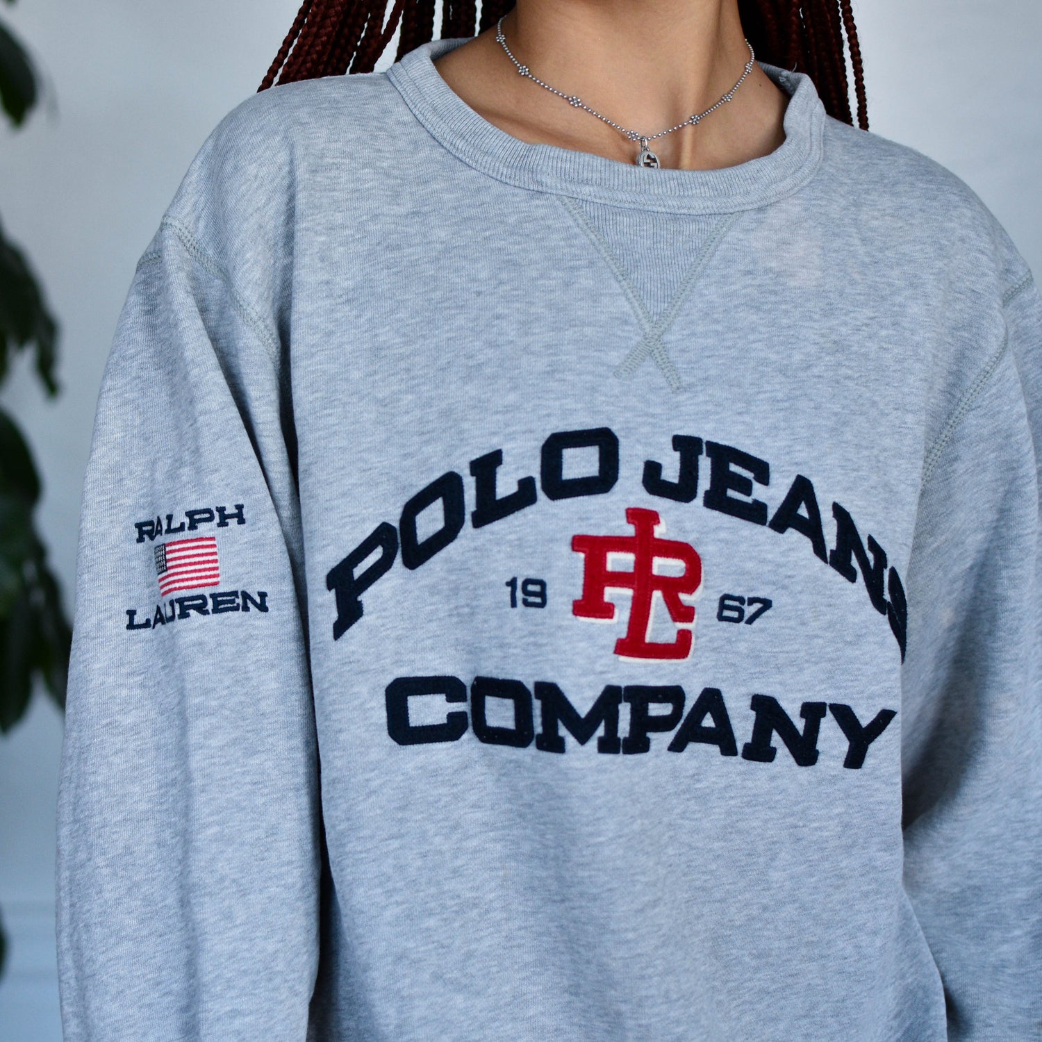 Vintage Polo Jeans Co. Signature Gray Crewneck
