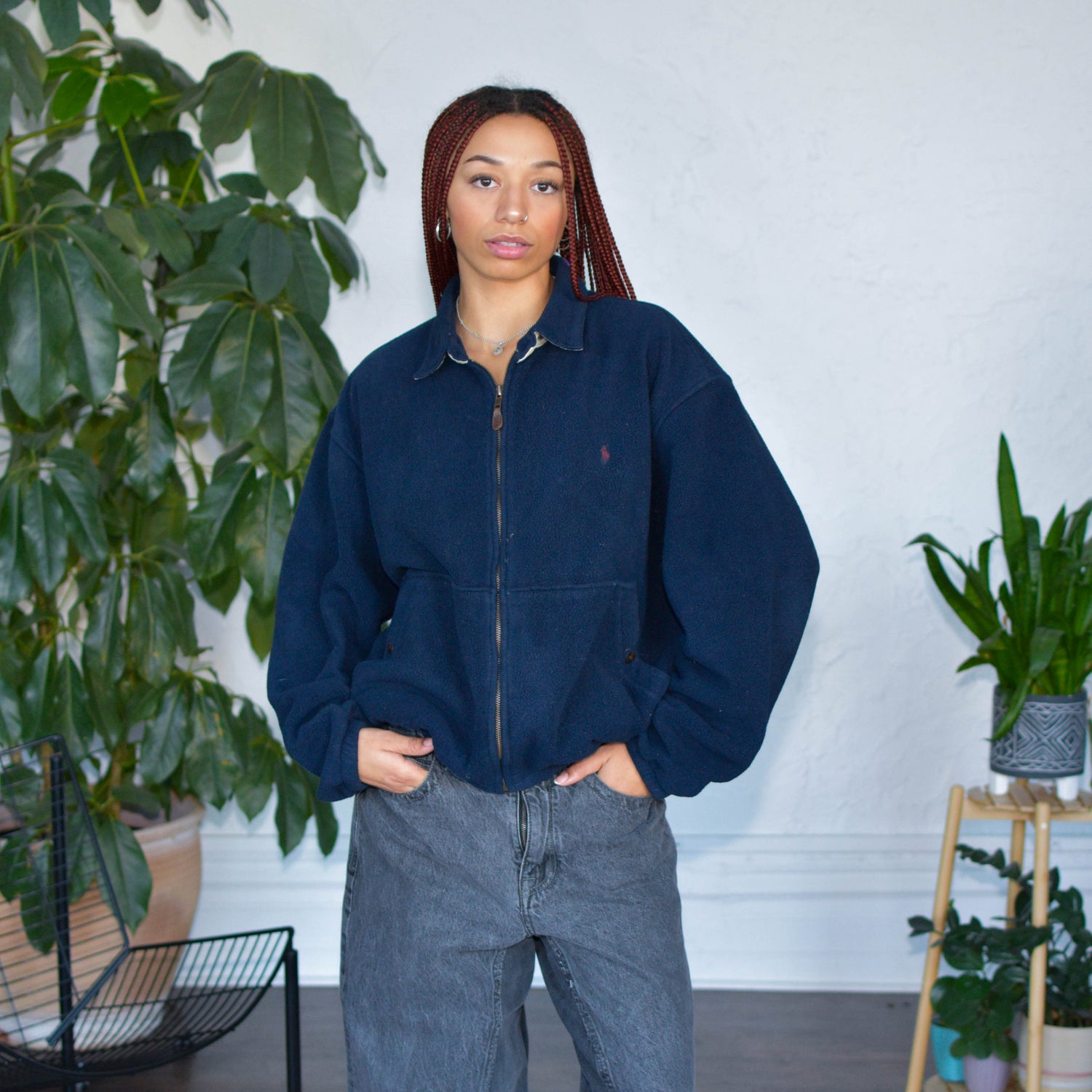 Y2K Polo Ralph Lauren Navy Fleece Jacket