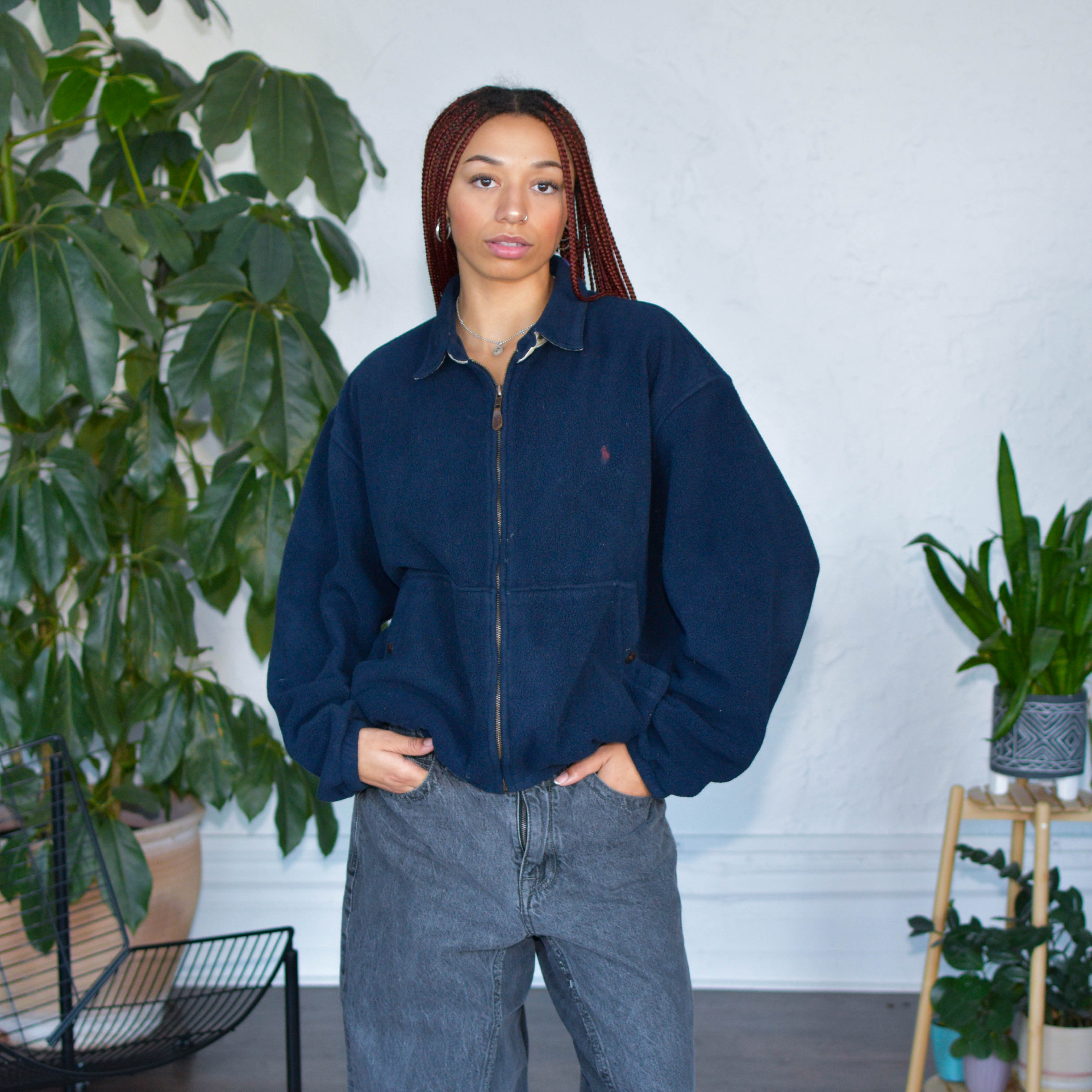 Y2K Polo Ralph Lauren Navy Fleece Jacket