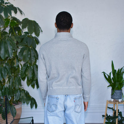 Vintage Polo Jeans Co. Grey Ribbed Quarter Zip Sweater
