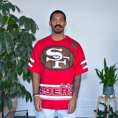 Vintage 90s San Francisco 49ers Red AOP T-Shirt