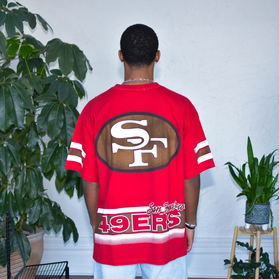 Vintage 90s San Francisco 49ers Red AOP T-Shirt