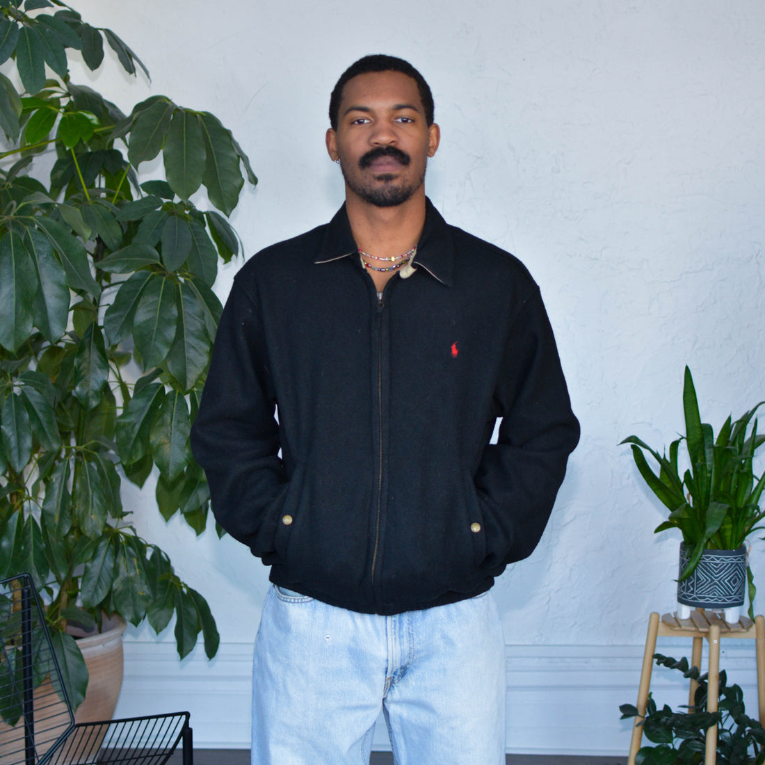 Y2K Polo Ralph Lauren Black Fleece Jacket