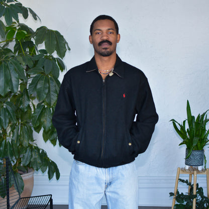 Y2K Polo Ralph Lauren Black Fleece Jacket