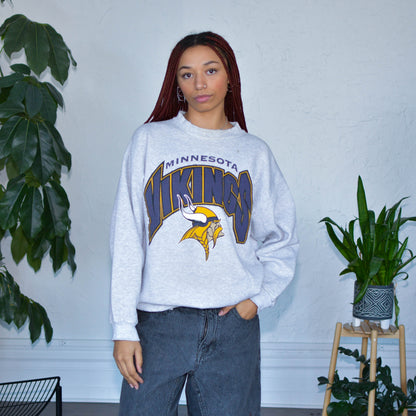 Vintage Minnesota Vikings Logo7 Gray Sweatshirt